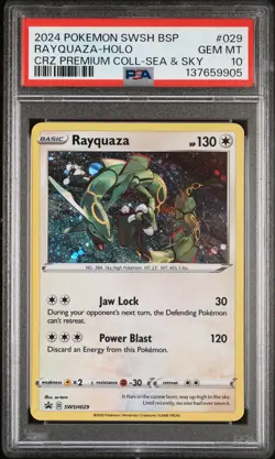 2024 POKEMON SWSH BLACK STAR PROMO #029 RAYQUAZA-HOLO PSA 10 - Image 1
