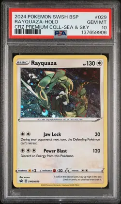 2024 POKEMON SWSH BLACK STAR PROMO #029 RAYQUAZA-HOLO PSA 10 - Image 1