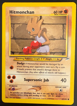 Pokemon TCG Hitmonchan Neo Destiny 69/105 Regular LP - Image 1