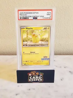 2025 POKEMON SVP EN-SV BLACK STAR PROMO ILLUSTRATION CONTEST 2024 PIKACHU PSA 9 - Image 1