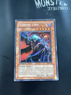 YUGIOH VAMPIRE LORD SECRET RARE DCR-000 1ST EDITION PLAYED - Image 1