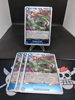 One Piece - Chaka & Pell EB04-023 Foil Playset (x4) - The Azure Sea's Seven NM - Image 1