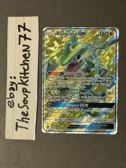Rayquaza GX Full Art 160 168 Celestial Storm NM Pokemon Card - Image 1