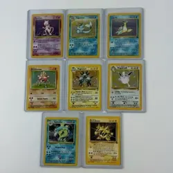Pokemon Lot of 8 Cards Holo Mewtwo Vaporeon Lapras Gyarados Wigglytuff and more - Image 1