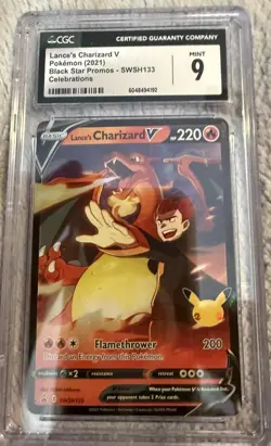 Lance's Charizard V SWSH133 SWSH: Sword & Shield Promo Cards Holo CGC 9 - Image 1