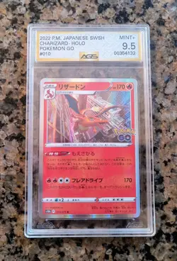 🔥Charizard Pokemon GO Holo Card AGS 9.5 MINT+ Graded Japanese #010/078 (2022)✨ - Image 1