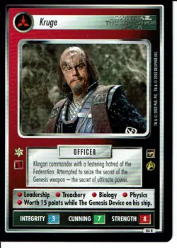 STAR TREK CCG THE MOTION PICTURES RARE CARD KRUGE - Image 1
