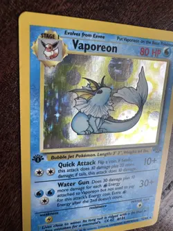 Vaporeon Pokemon Card Holo Holographic 1st Edition 12/64 Rare Jungle 1999 WOTC - Image 4