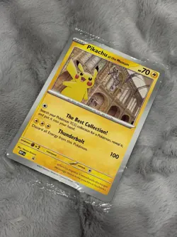 Pikachu At The Museum Pokemon X Natural History Museum. Jumbo Promo Card. Sealed - Image 1