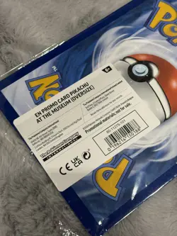 Pikachu At The Museum Pokemon X Natural History Museum. Jumbo Promo Card. Sealed - Image 2