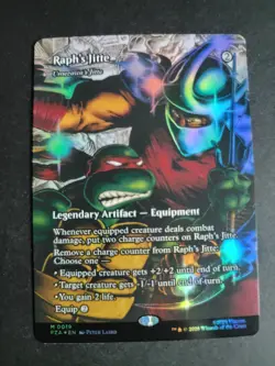 Raph's Jitte (Borderless Foil) Mythic MTG Ninja Turtles - Image 1