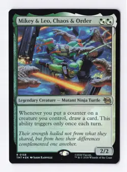Mikey & Leo, Chaos & Order (Foil) 158 (R) MTG Teenage Mutant Ninja Turtles (TMT) - Image 1