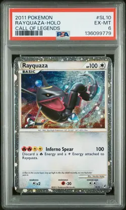 RAYQUAZA SL10 PSA 6 2011 CALL OF LEGENDS SECRET RARE POKEMON HOLO ENGLISH - Image 1