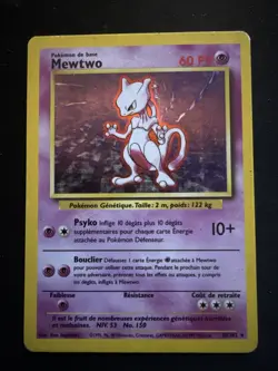 Carte Pokemon Mewtwo Holo 10/102 Set de Base VF FR - Image 1