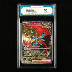 TQG 10 GEM MINT 2024 Pokemon JPN Roaring Moon ex 218/187 SAR - Image 1