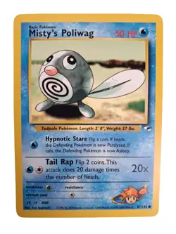 Misty’s Poliwag 87/132 Gym Heroes WOTC Vintage Pokemon Card 1999 NM - Image 1