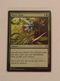 MTG Three Visits NM M Never Played Commander Legends WOTC mana ramp - Image 1