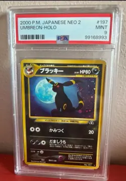 2000 Pokemon Umbreon Neo Discovery Japanese Rare Holo #197 PSA 9 MINT - Image 1
