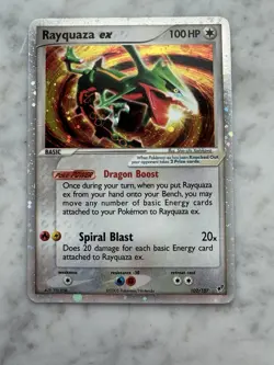 Pokemon TCG Rayquaza EX Deoxys Holo Card 102/107 MP/HP Condition - Image 1