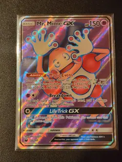 Pokemon TCG Mr. Mime GX Sun & Moon: Celestial Storm 156/168 Full Art NM Card - Image 1