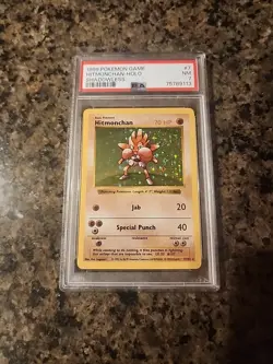 1999 Pokemon Base Set Shadowless Hitmonchan Holo- Graded PSA 7 - Image 1
