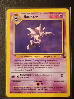 Haunter - 21/62 - Unlimited Non Holo Rare - 1999 WoTC Fossil - Pokemon TCG - NM - Image 1
