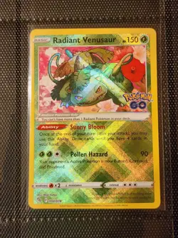 Pokemon Radiant Venusaur 004/078 Pokemon GO Active Holo Card - NM - Image 1