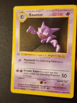 Haunter 029/102 1st Edition Base Set Shadowless Pokemon TCG Card - Image 3