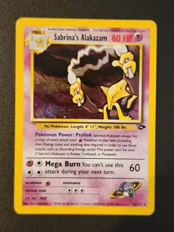 Pokemon TCG Sabrina's Alakazam Holo Gym Challenge 16/132 LP Card - Image 3