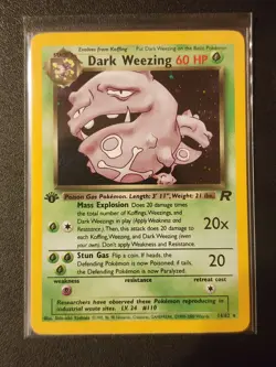 2000 Pokemon Rocket Dark Weezing 1st Edition Holo 14/82 NM Card - Image 1