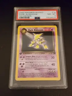2000 Pokemon Rocket #18 1st Edition Dark Alakazam Rare Star PSA 8 NM-MT english - Image 1