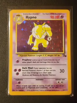 Pokemon Card TCG Hypno Fossil 8/62 Holo Unlimited Holo Rare, Collection LP - Image 1