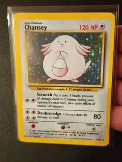 Pokemon Card TCG Chansey Base Set Holo Unlimited 3/102 WOTC Rare Collection LP - Image 3