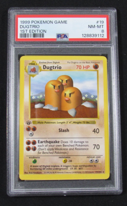 1999 Pokemon Game DUGTRIO 1st Edition 19/102 PSA 8 NM-MT - Image 1