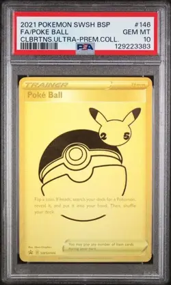 Pokemon 2021 Poke Ball SWSH146 Celebrations Ultra Premium Collection PSA 10 - Image 1
