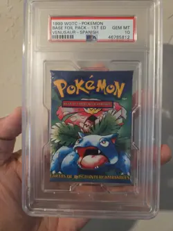 POKEMON 1999 WOTC 1ST EDITION VENUSAUR SPANISH BASE FOIL PACK SLABBED PSA 10 MT - Image 1