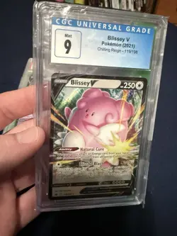 CGC 9 Blissey V Ultra Rare Ability Holo Pokemon Chilling Reign 119/198 2021 Card - Image 1