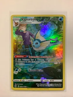 2022 Pokemon SWSH Brilliant Stars TG02/TG30 Vaporeon Holo M/NM - Image 1