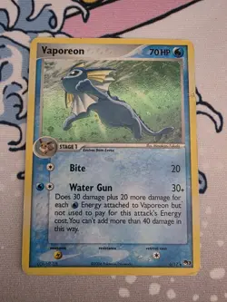 Pokemon VAPOREON 6/17 (Holo Rare) POP Series 3 SWIRL 🌀 - Image 1