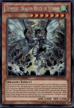 Tempest, Dragon Ruler of Storms Ltd Ed Secret Rare CT10-EN004 Yu-Gi-Oh! - Image 1