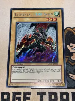 Elemental HERO Avian LCGX-EN002 Secret Rare 1st Edition Yu-Gi-Oh! NM - Image 2
