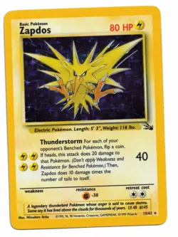 Pokemon Card: Zapdos HOLO 15/62 Fossil Set Rare! PL - Image 1