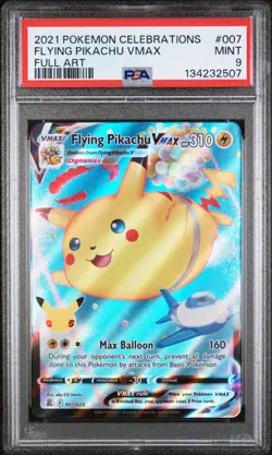 POKEMON CARD 2021 CELEBRATIONS #007 Flying Pikachu VMAX PSA 9 MINT - Image 1