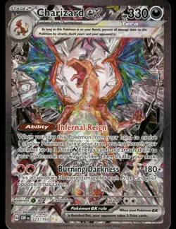 Pokemon Cards Charizard ex 223/197 Obsidian Flames Special Illustration NM *3 - Image 1