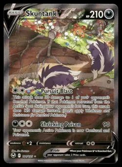 Pokemon Cards Skuntank V 181/195 Silver Tempest Rare Ultra NM - Image 1