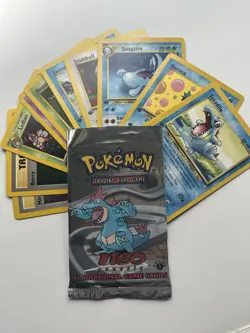 Pokemon Neo Genesis 1st Edition Open Pack 12 Card Bundle All Mint Condition - Image 1
