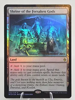 Shrine of the Forsaken Gods FOIL X1 BFZ MTG Battle For Zendikar PRERELEASE PROMO - Image 1