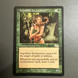 MTG Argothian Enchantress Urza's Saga Vintage Magic LP+ / NM- condition see pics - Image 1