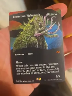 Craterhoof Behemoth (Borderless) Tarkir: Dragonstorm Regular - Image 1