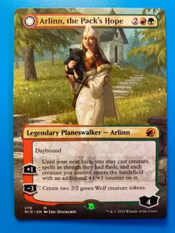 MTG 1x BORDERLESS Arlinn the Pack's Hope 279 Innistrad Midnight Hunt Magic x1 NM - Image 1